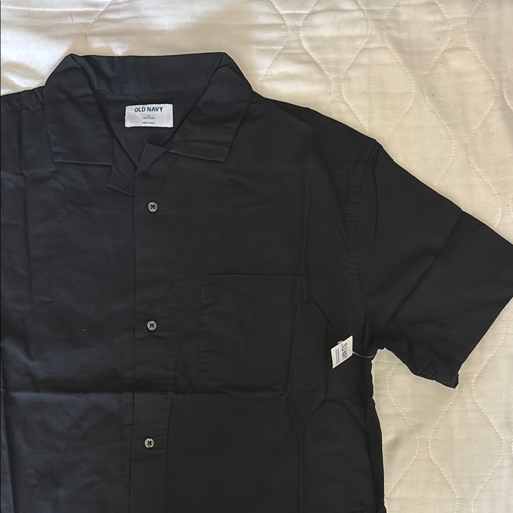 Old Navy Black Casual Button Down Shirt